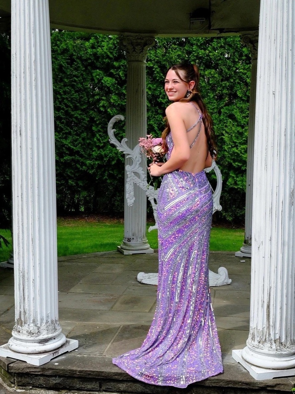 Purple Sequin Maxi Dress